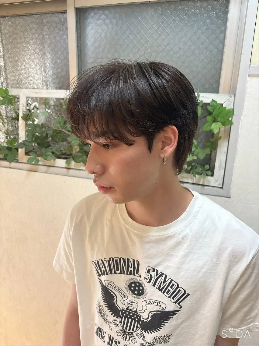 ミディアム カラー ベージュカラー 透明感カラー 韓国風ヘア カット ヘアカラー トリートメント 上窪 創貴のヘアスタイル