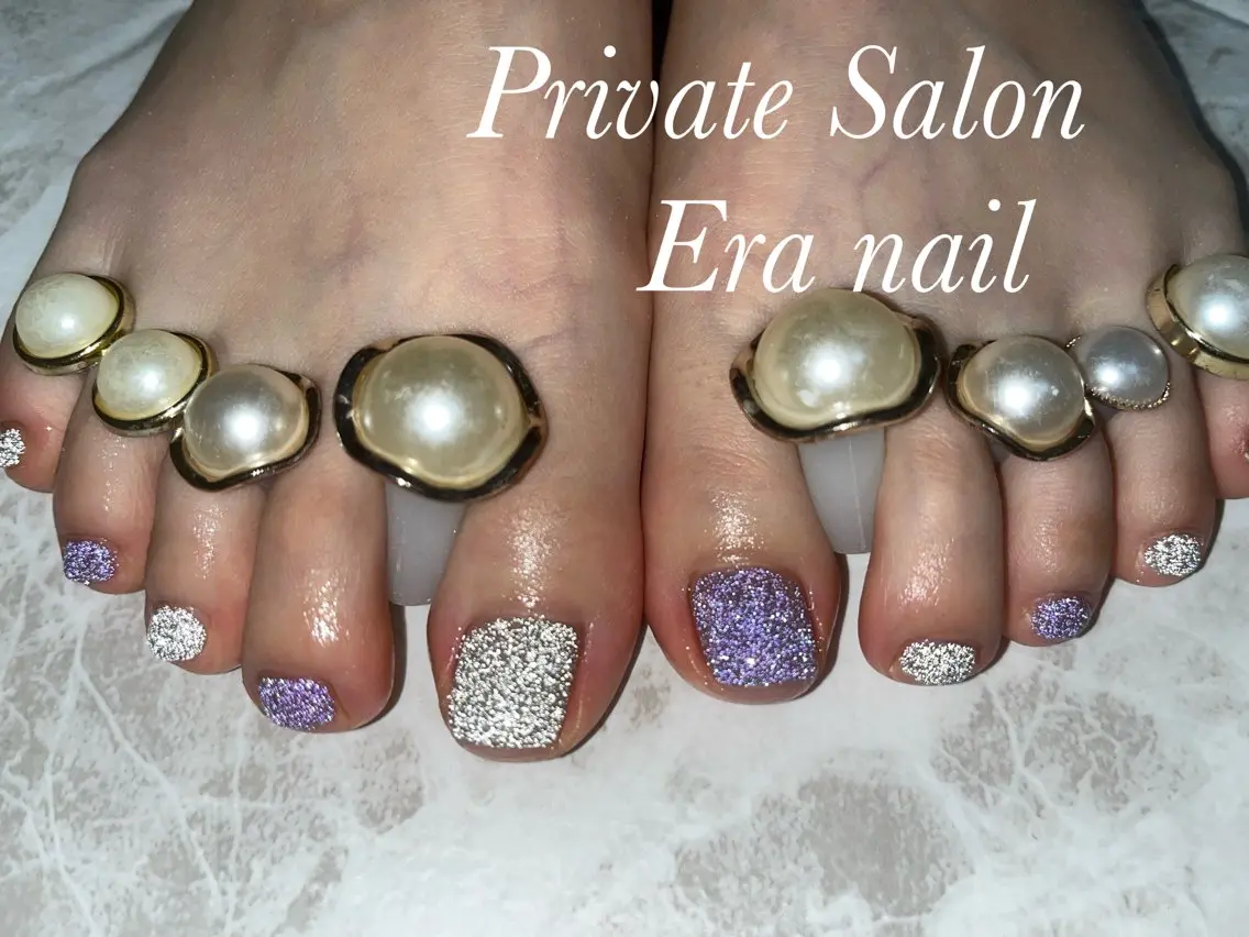ネイル フラッシュネイル フットネイル ワンカラーネイル フットネイル Era nailのネイルデザイン