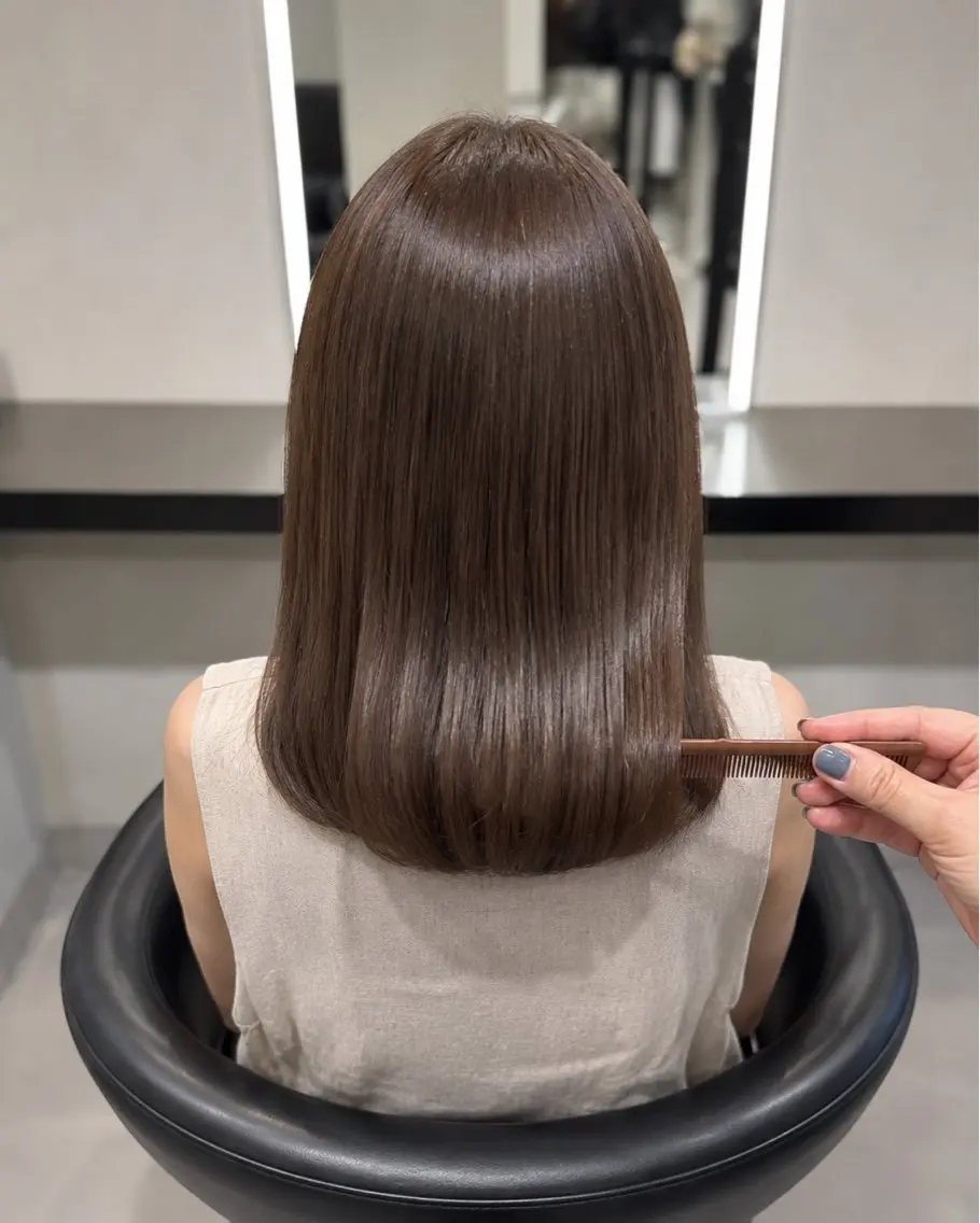 ミディアム カラー ブラウンカラー トリートメント 🌈ウルトワ水素 髪質改善naru🌈のヘアスタイル