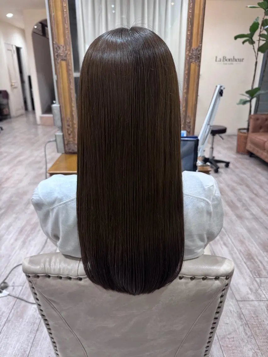 ロング カラー 髪質改善 レイヤーカット 縮毛矯正 カット ヘアカラー トリートメント 新越谷noble店長 松本拓也▶◀*.のヘアスタイル
