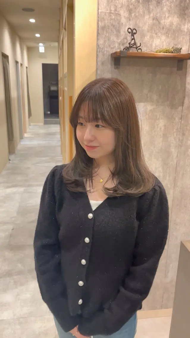 セミロング カラー カット ヘアカラー レイヤーカット ✂︎玲旺のヘアスタイル