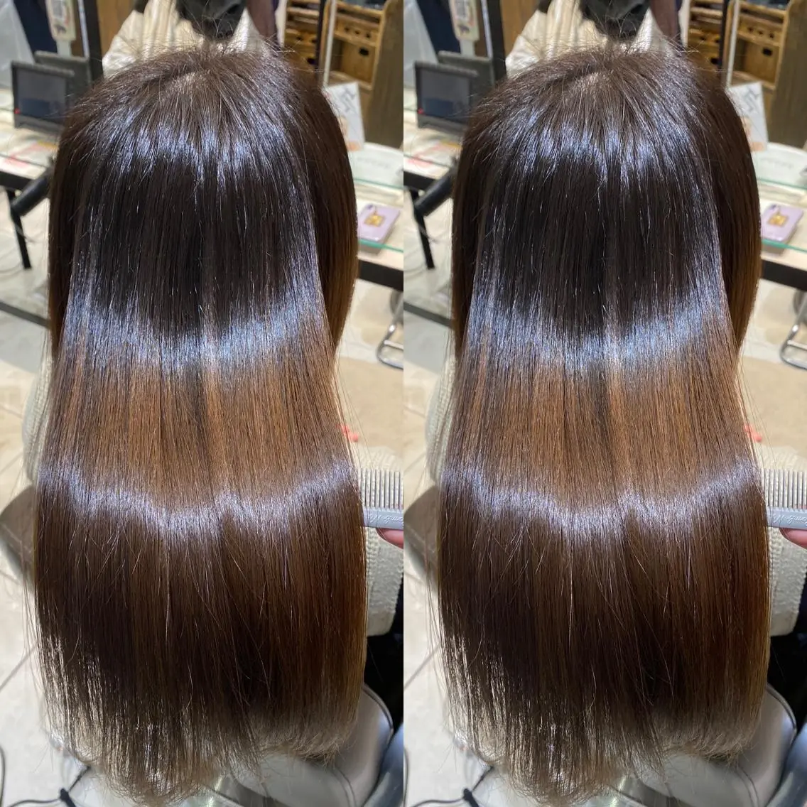 セミロング 美髪矯正透明感カラー 江川 和輝のヘアスタイル