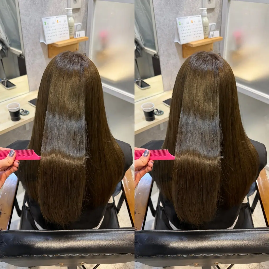 ロング カット ヘアカラー トリートメント ほの かのヘアスタイル