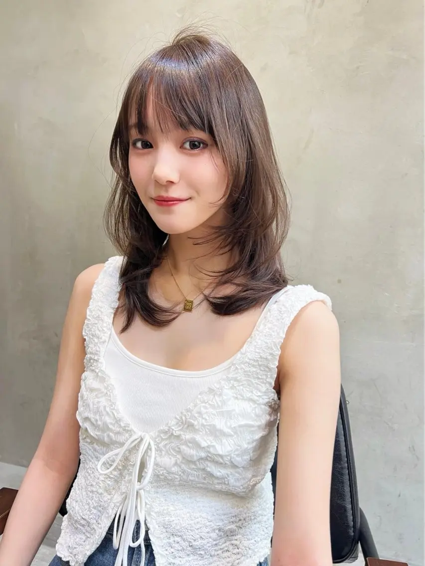 ミディアム カラー 艶髪／韓国ヘア🎀 Kanon︎︎⁺.のヘアスタイル