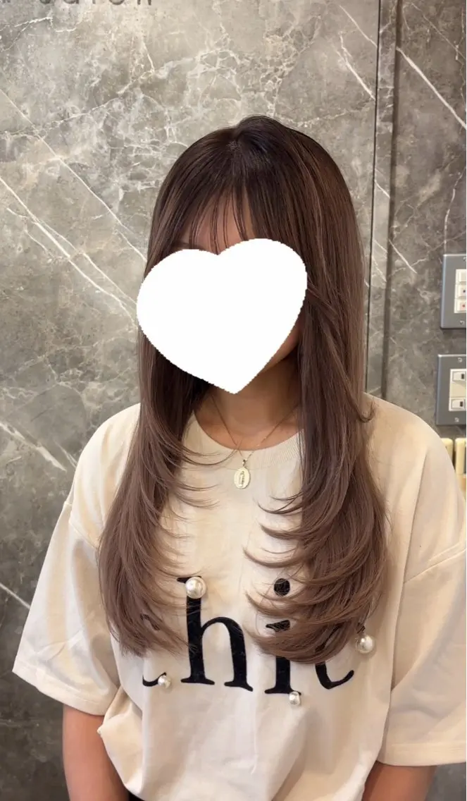 カラー カット ヘアカラー 韓国レイヤー艶カラー ブリーチ otohaのヘアスタイル