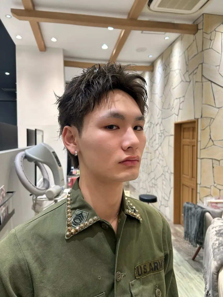 ショート パーマ メンズ メンズパーマ スパイキーショート ショートヘア カット パーマ k-two☁あべの/ パーマ/Touaのヘアスタイル