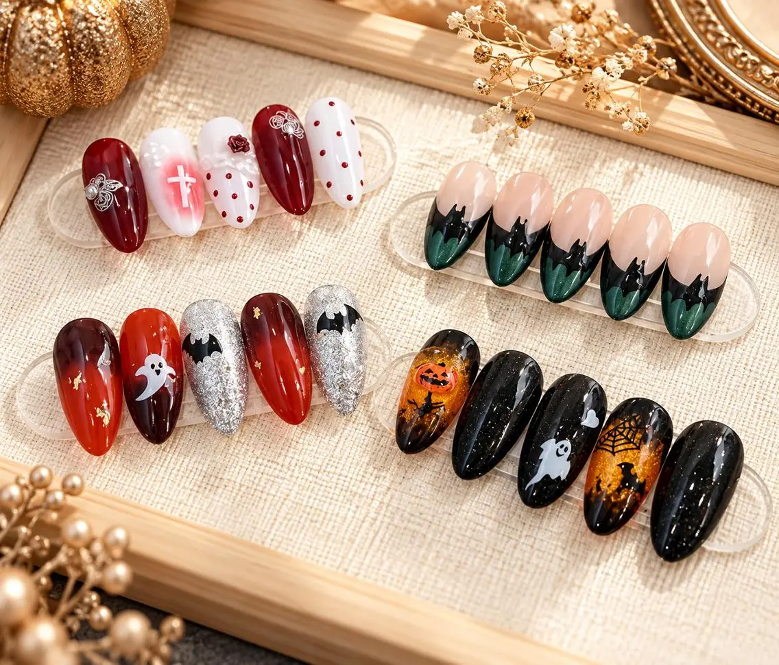 ネイル 長さ出し ハロウィン ハンドネイル ハンドケア ネイル＆アイサロン 🩷Lunaのネイルデザイン