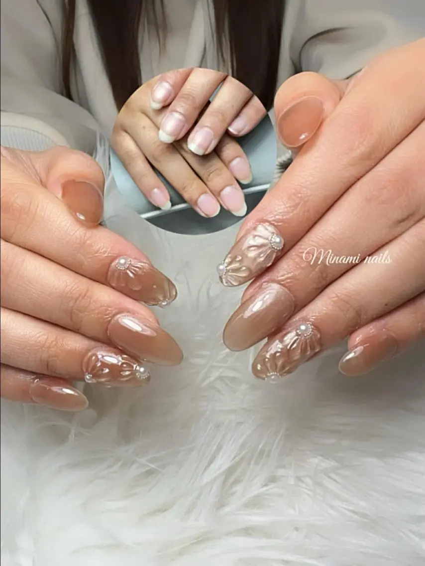 ネイル アートネイル オーロラネイル ガーリー キラキラネイル 韓国ネイル ハンドネイル Minami Nailsのネイルデザイン