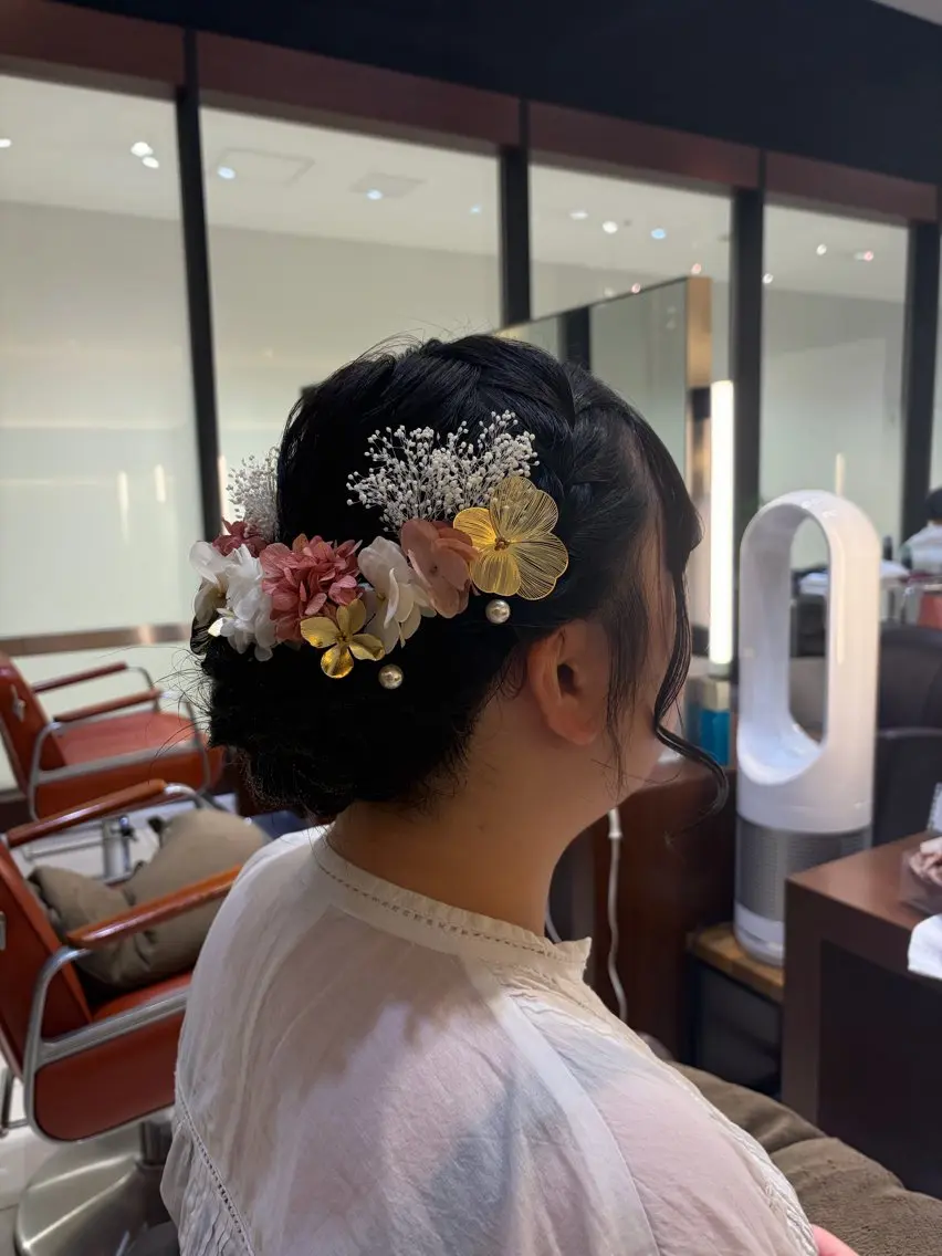 ［ペア割👭］浴衣着付け+ヘアセットの写真