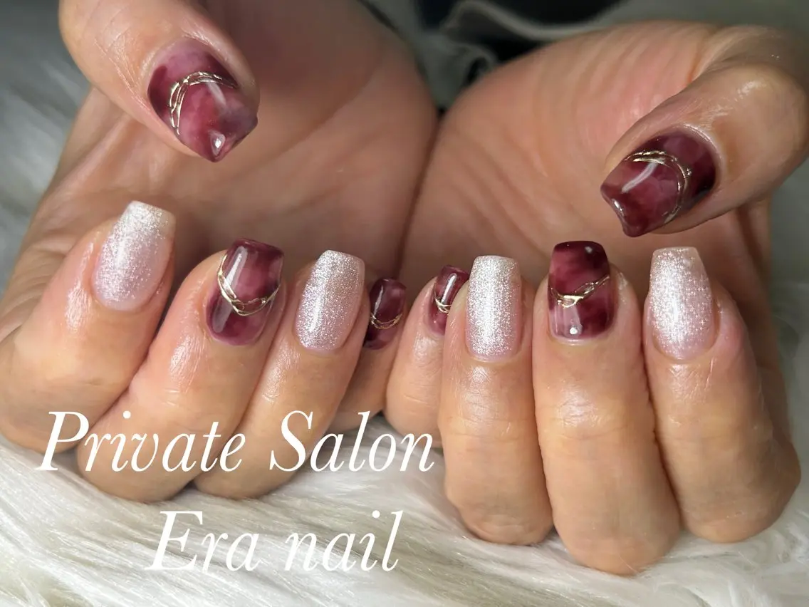 ネイル 大理石ネイル(マーブル) ハンドネイル Era nailのネイルデザイン