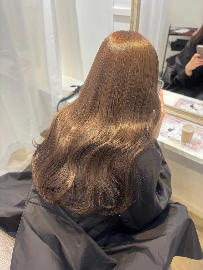 ロング カラー ブリーチ ブリーチなしカラー 梅田\カットモデル\ 拓都🧩のヘアスタイル