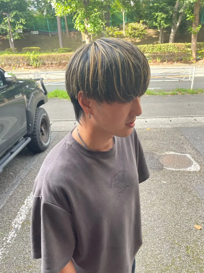メンズカットハイライトの写真