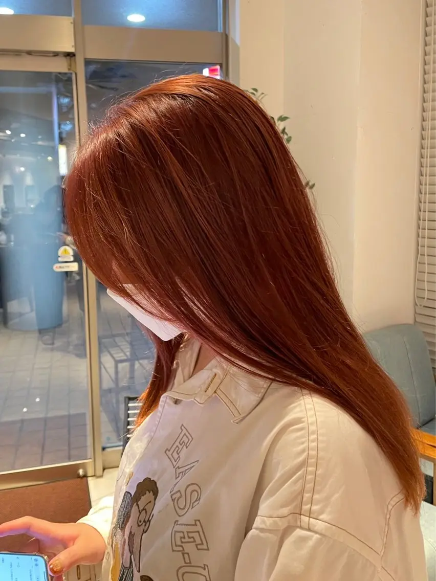 ロング カラー オレンジ mist🌿 🌿のヘアスタイル