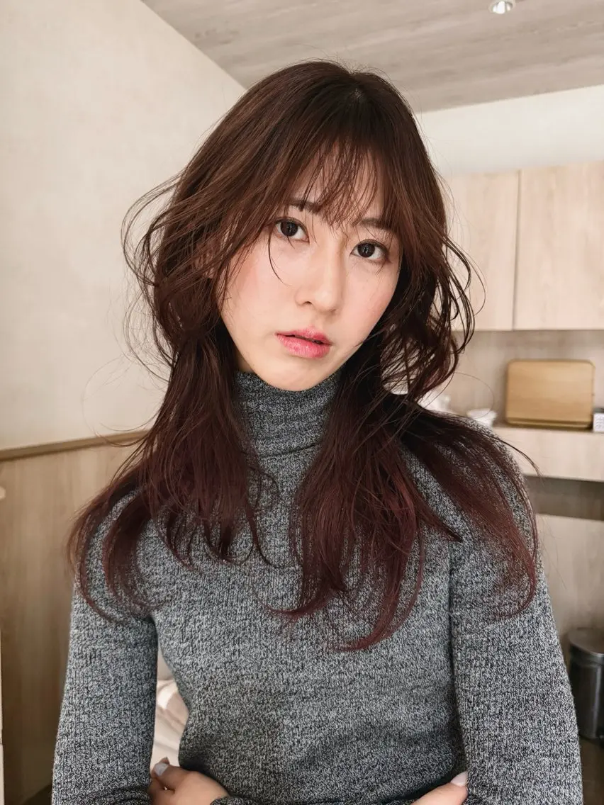 ロング カット ヘアカラー トリートメント 抜け感レイヤー ／yuzu𓂃‪𓏸のヘアスタイル