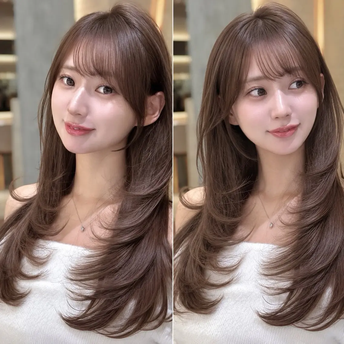 カラー カット ヘアカラー トリートメント 縮毛矯正/透明感 カラー/おばかんのヘアスタイル