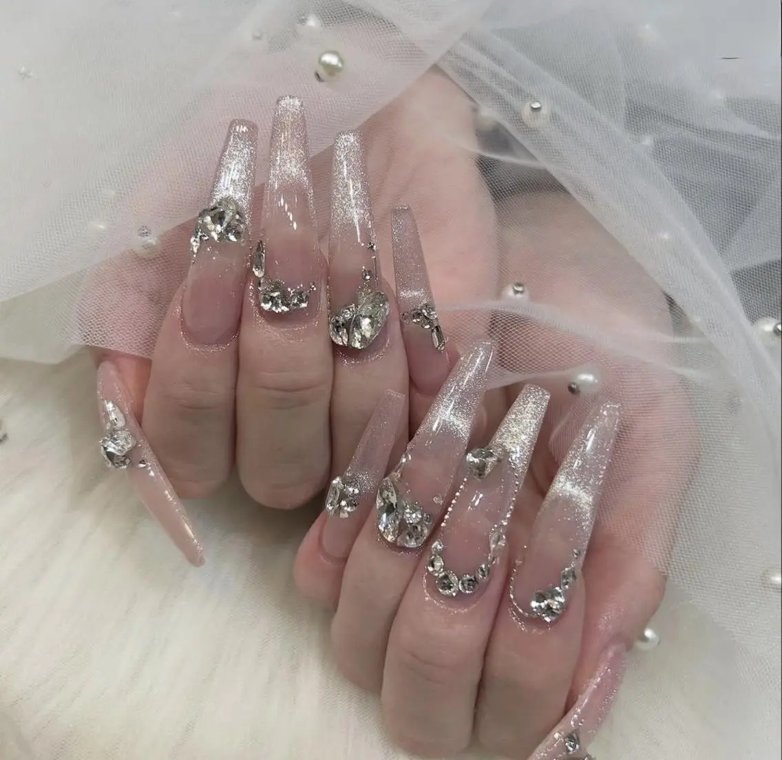 ネイル 長さ出し フレンチネイル グラデーション 卒業式 マグネットネイル ハンドネイル MIHANA YUKIのネイルデザイン