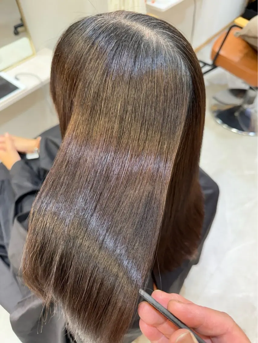 ロング カット 縮毛矯正 高谷 圭子のヘアスタイル