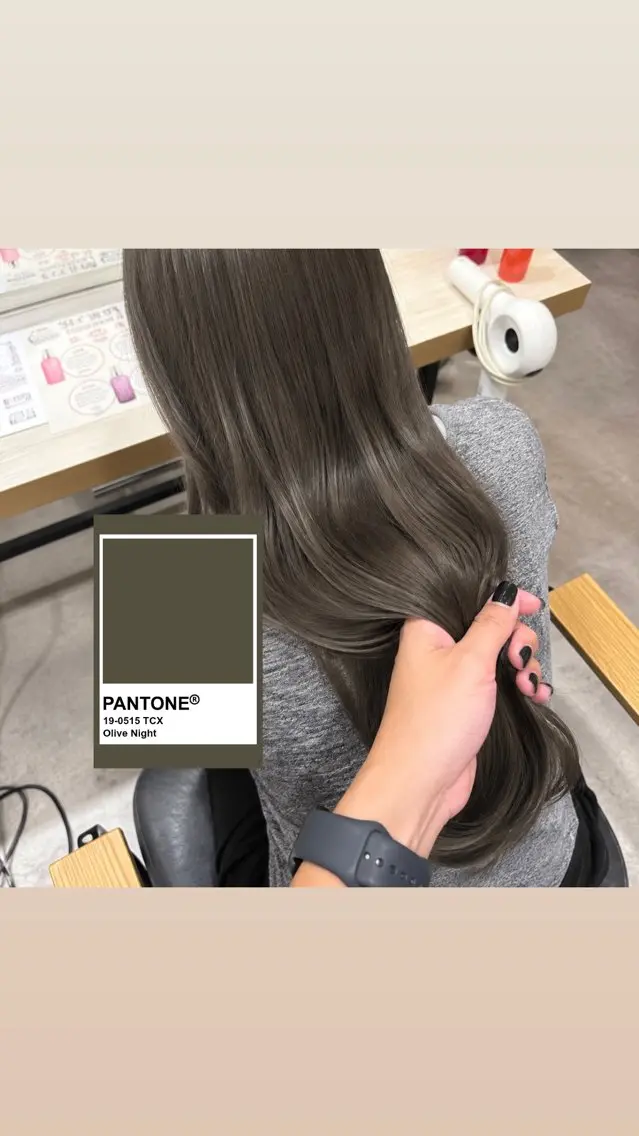 カラー 透明感カラー オリーブグレー オレンジ ヘアカラー 🍃オリーブ/透明感 カラー/ shoのヘアスタイル