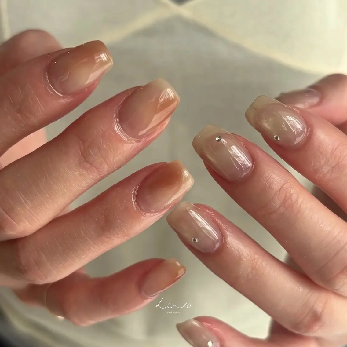 ネイル ニュアンスネイル ショートネイル ハンドネイル nail salon linoのネイルデザイン