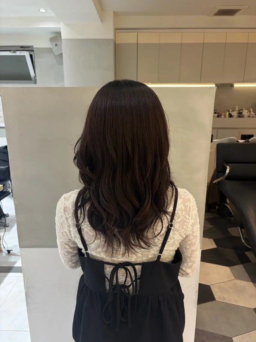 ミディアム ヘアアレンジ ワンカラー𝜗𝜚 /Hana/錦糸町のヘアスタイル
