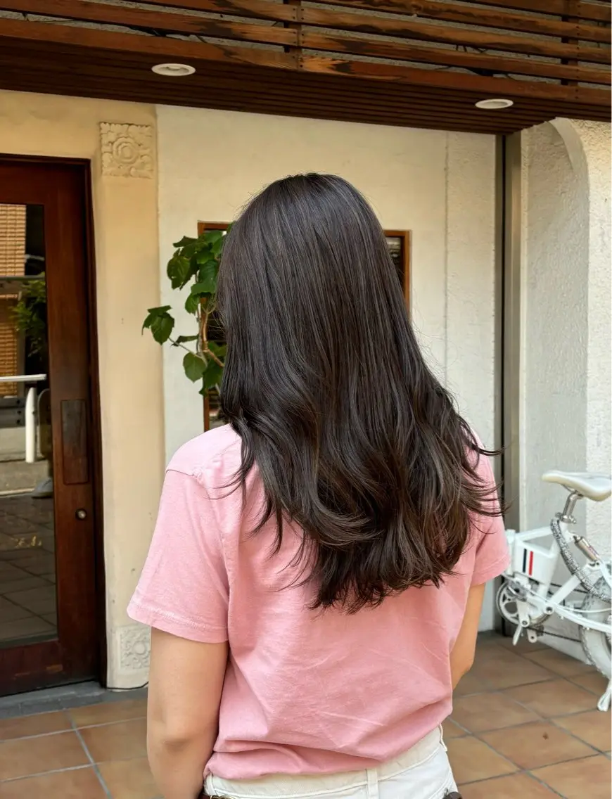 ロング カラー カット ヘアカラー トリートメント ヘッドスパ putri 川邉 優花のヘアスタイル