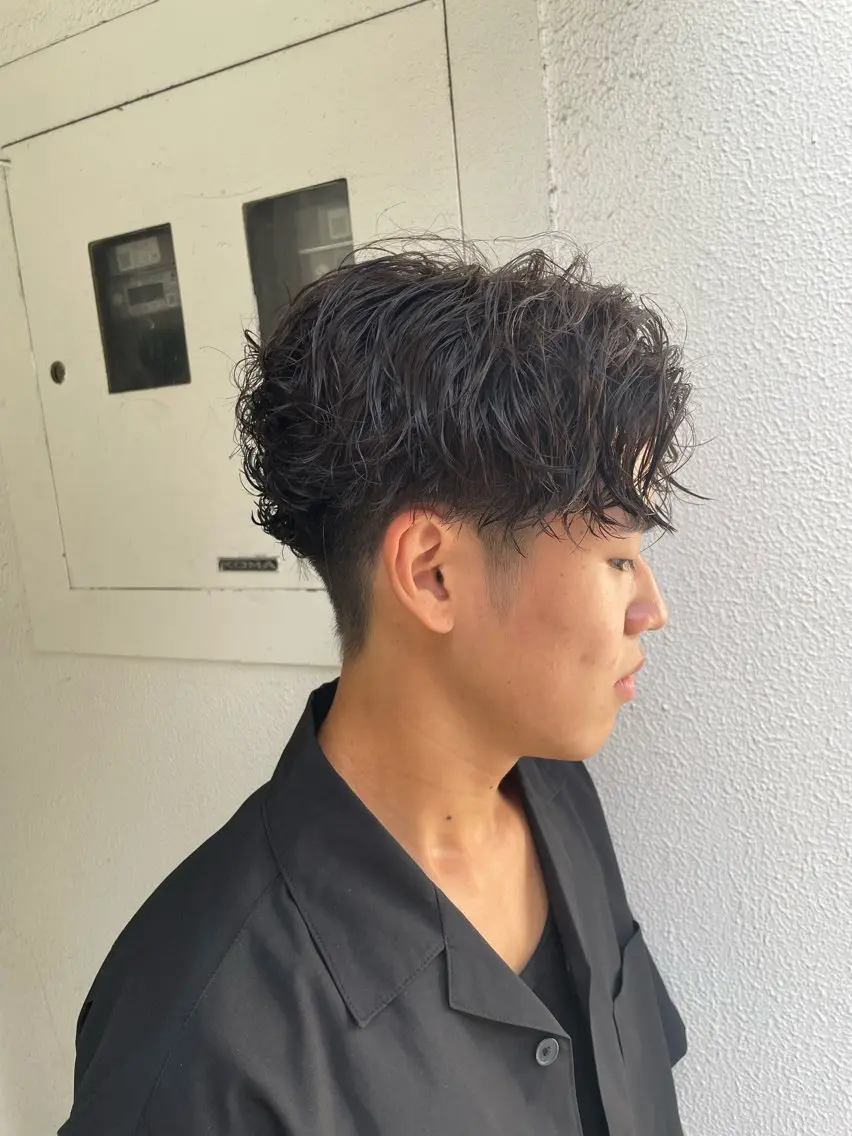 パーマ メンズ カット パーマ ヘアセット 心斎橋/メンズ /ルレイル/地形真希のヘアスタイル