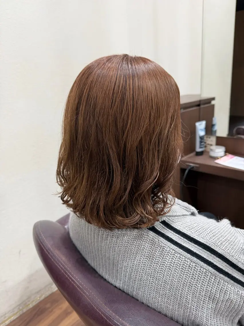 ミディアム カラー ベージュカラー ボブ ヘアカラー 仲井 充のヘアスタイル