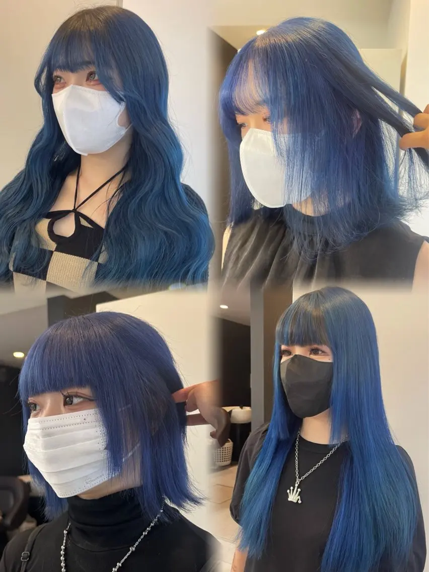 ロング カラー ブリーチ ブルーカラー ケアブリーチ ダブルカラー ハイトーンカラー 💋ハイトーンデザイ ンヘア💋A'nyuのヘアスタイル