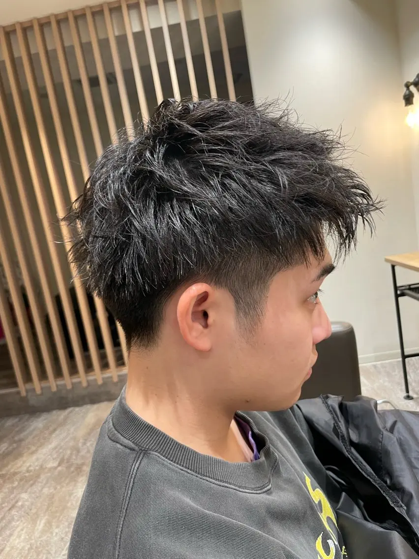 メンズ アップバング メンズパーマ 匠メンズショート✖️ アップバングNoroのヘアスタイル
