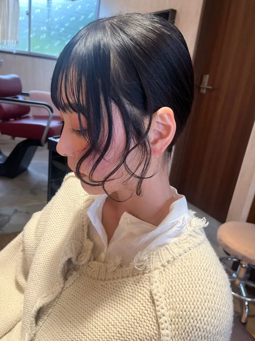 セミロング おくれ毛 ヘアセット . Lｉｅのヘアスタイル