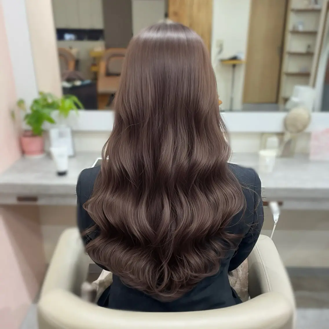 ロング カラー パーマ カット パーマ 韓国ヘア/韓国風 パーマ/kazueのヘアスタイル