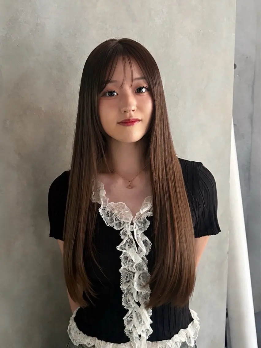 ロング カラー ブラウンカラー チョコレートブラウン ヘアカラー トリートメント Grow by NYNY 馬渡 真輝のヘアスタイル