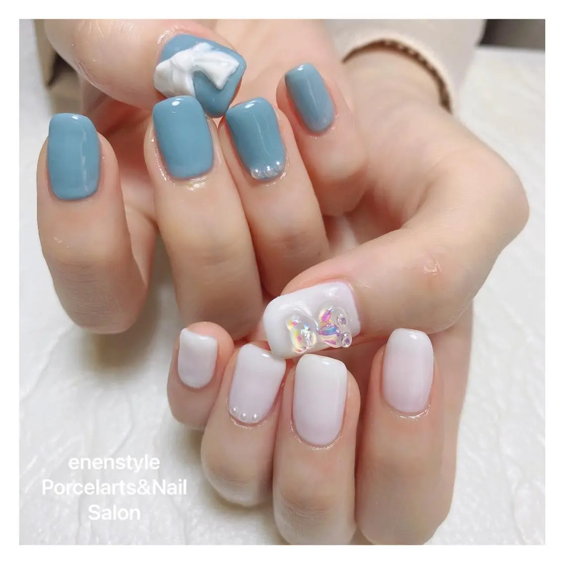 ミディアム ネイル ハンドネイル 🐾enen style 🐾のネイルデザイン