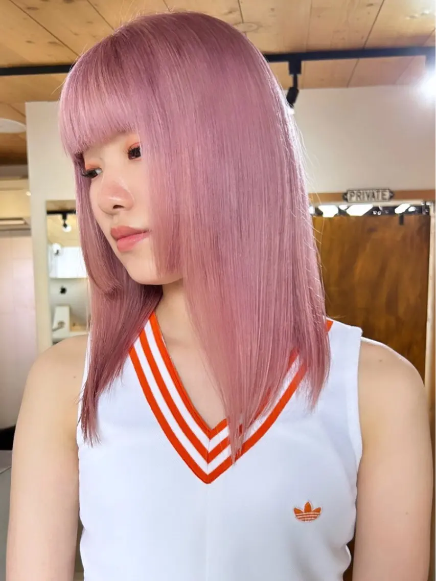 ミディアム カラー カット ヘアカラー トリートメント 🧸艶々韓国ヘア 🧁mizunaのヘアスタイル