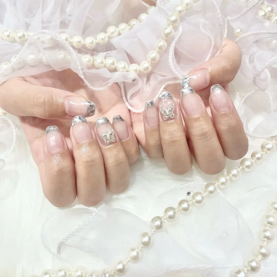 【HAND】オフなし⭐️ガラスフレンチ(クリアベース)の写真