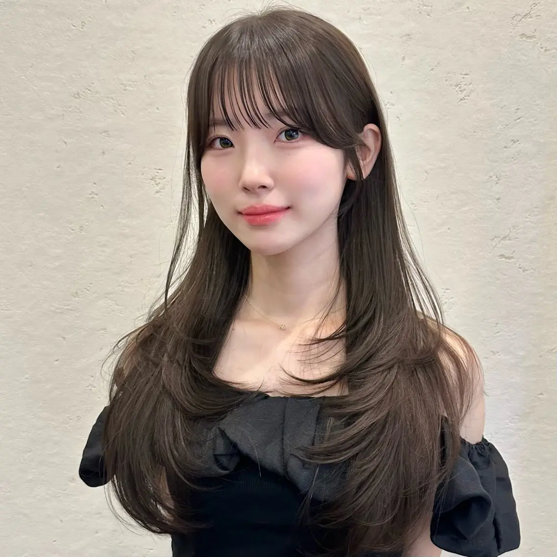 ロング カット ヘアカラー トリートメント 🌹ハッシュカット、 レイヤー韓国ヘア🌹のヘアスタイル