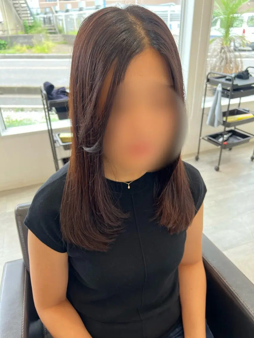 ロング 顔周りカット レイヤーカット ローレイヤー 白田 妃美希のヘアスタイル