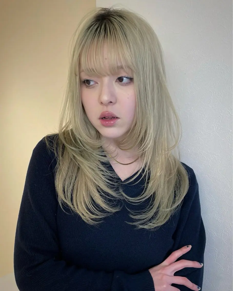 ロング カット ヘアカラー トリートメント ウルフカット/ボブ りなのヘアスタイル