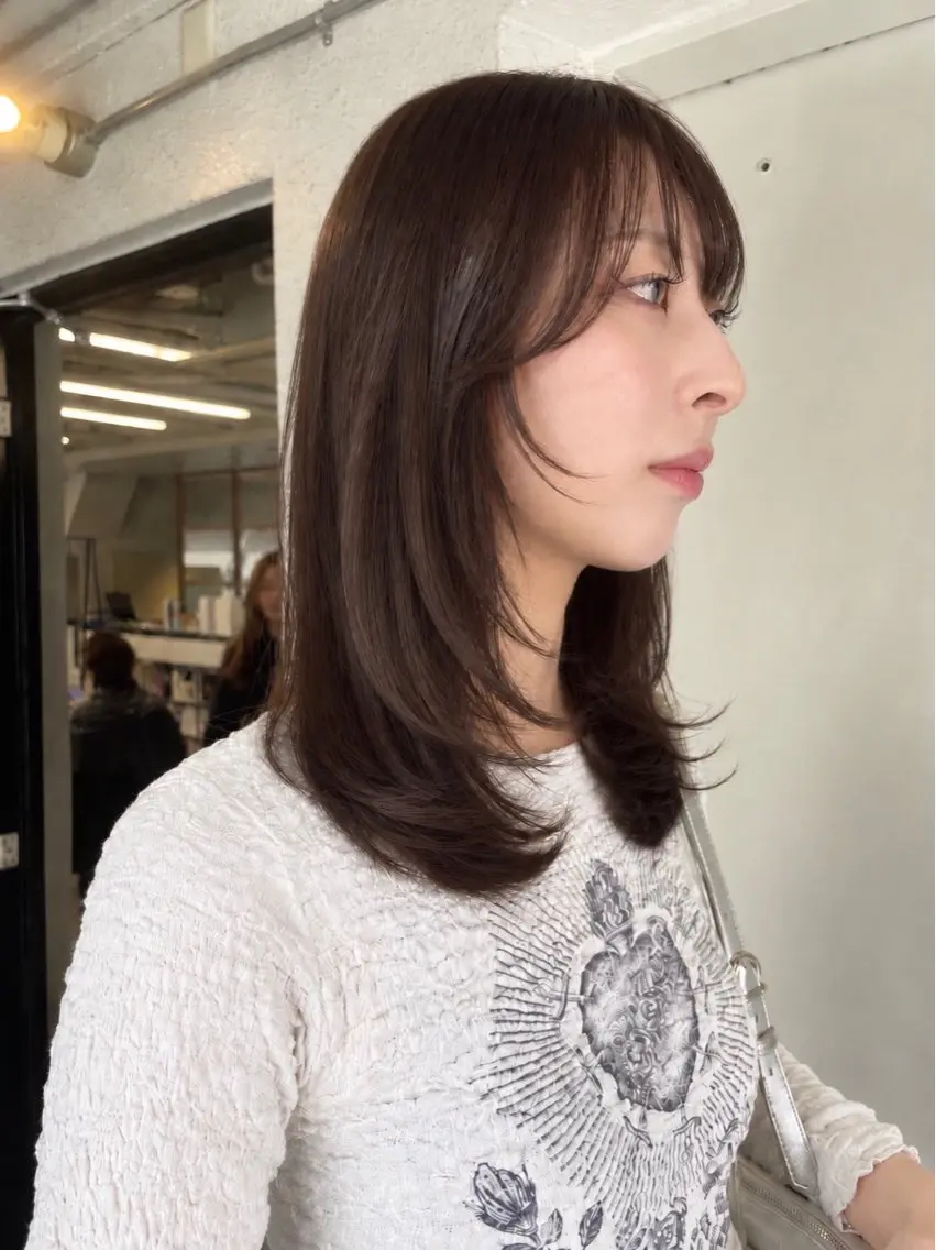 ミディアム カラー カット ヘアカラー トリートメント ✂️近澤瑠以✂️渋谷 💎透明感カラー💎のヘアスタイル