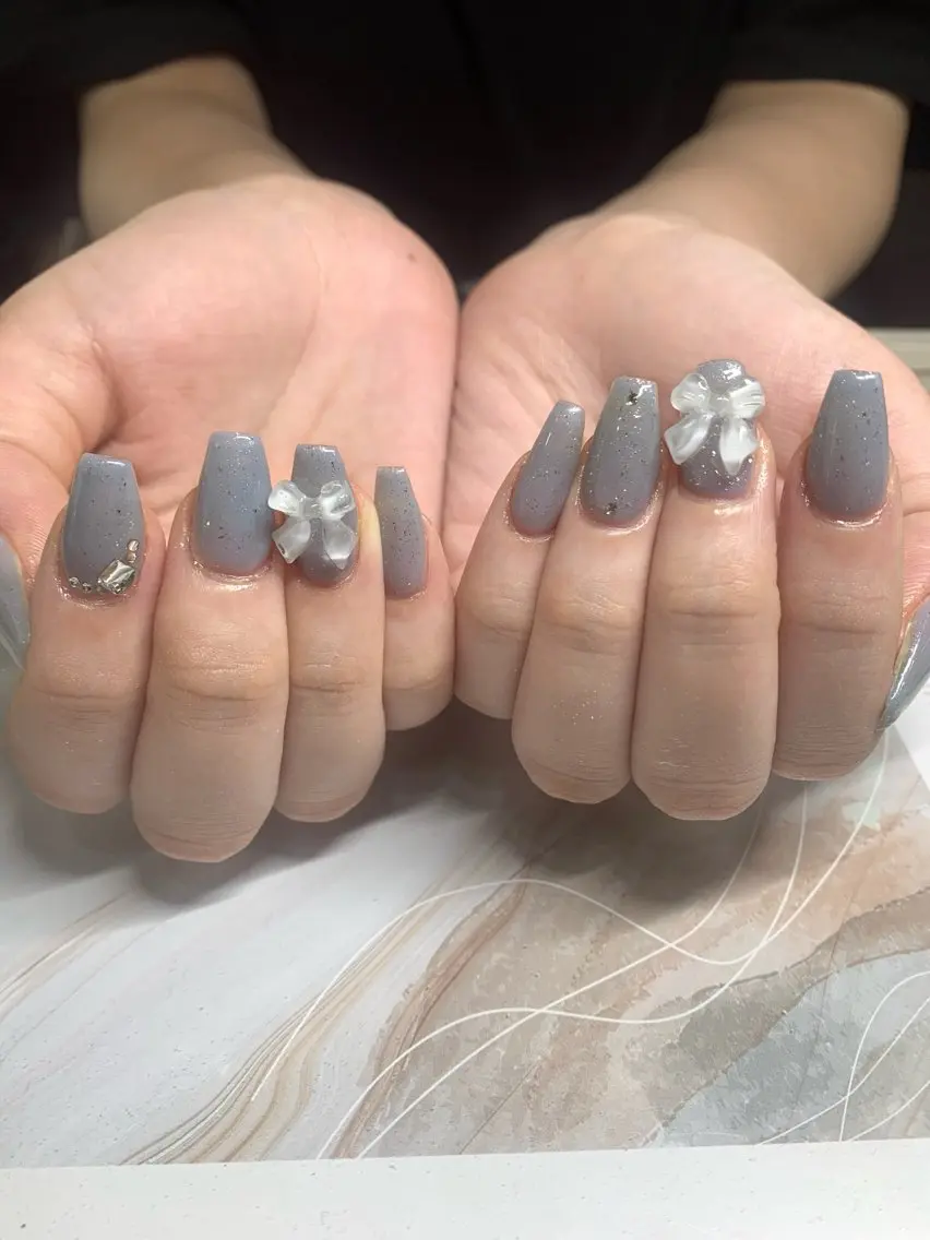 ネイル フレンチネイル ジェルネイル 韓国ネイル マグネットネイル マグネットフレンチ akina nailsのネイルデザイン