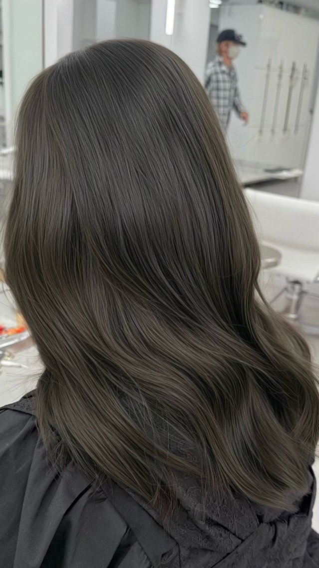 セミロング カラー 透明感カラー グレージュ カット ヘアカラー トリートメント 透明感カラー🩶 ×小顔カット難波のヘアスタイル