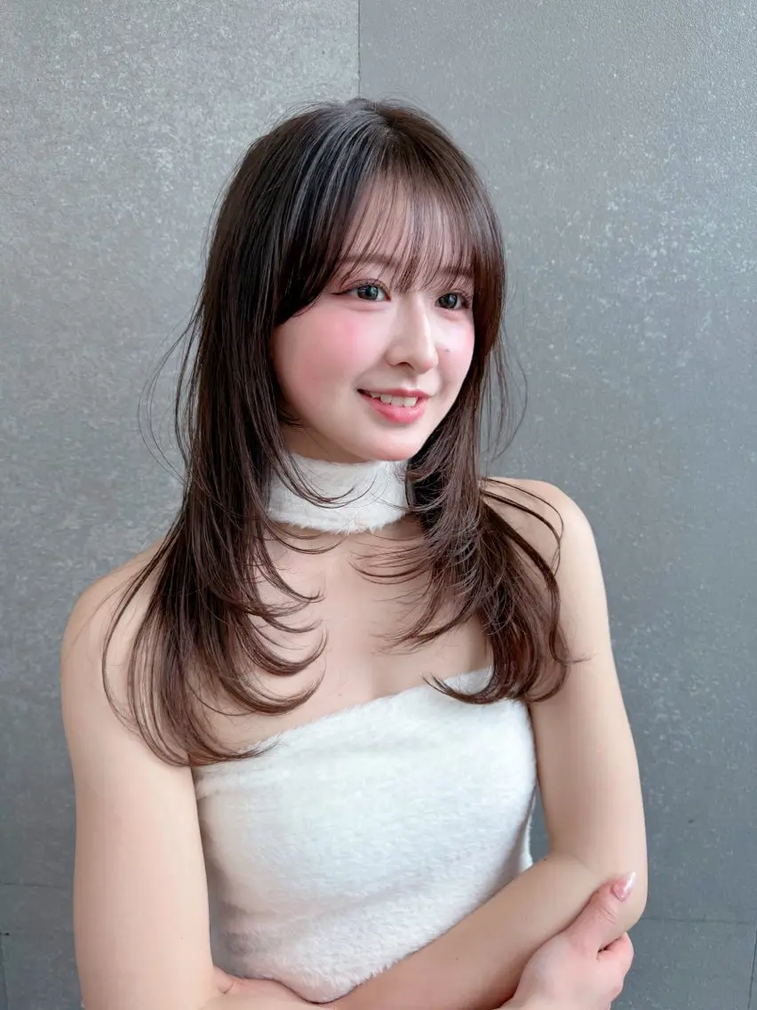 ミディアム カット ヘアカラー トリートメント 久米 春輝のヘアスタイル