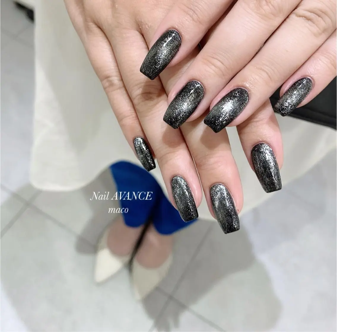 ネイル マグネットネイル スクエアネイル salon de Cheliのネイルデザイン