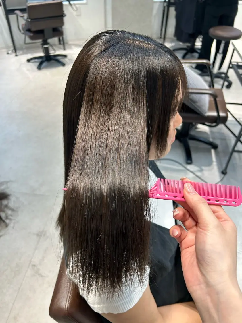 ロング カラー ninaアイドル前髪 ×透明感🎀のヘアスタイル