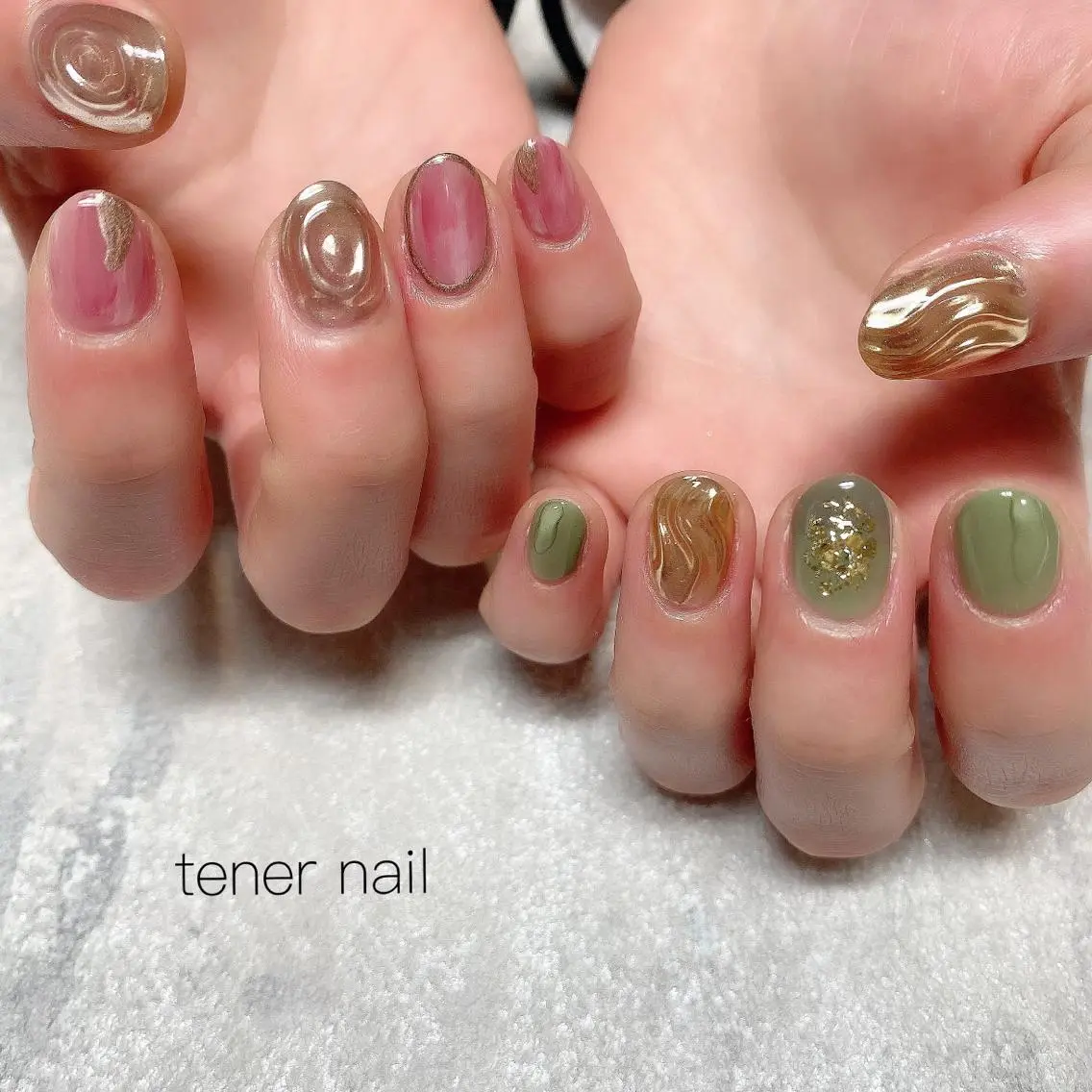 ネイル ピンク ピスタチオネイル テネルネイル tener nailのネイルデザイン