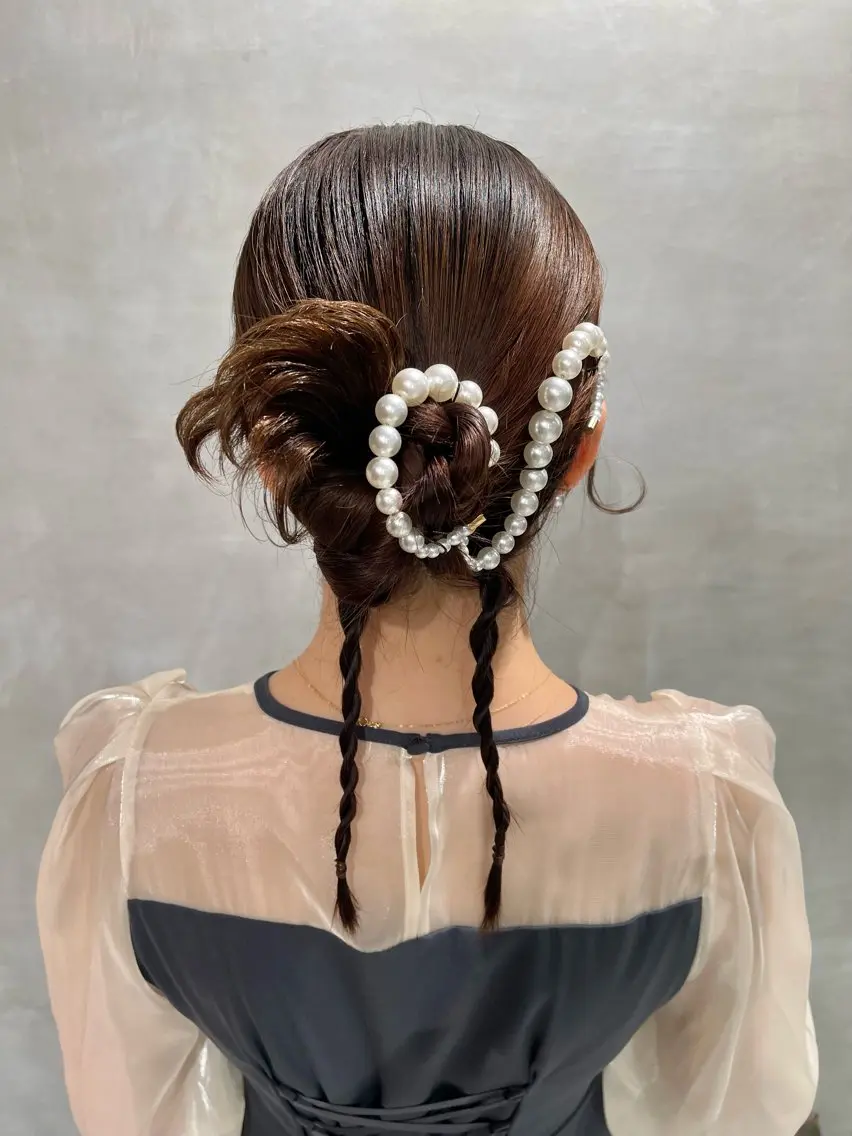 ヘアアレンジ 結婚式・ブライダル デート 卒業式のヘアスタイル ヘアセット charm《銀座》 ヘアセット/縮毛矯正のヘアスタイル