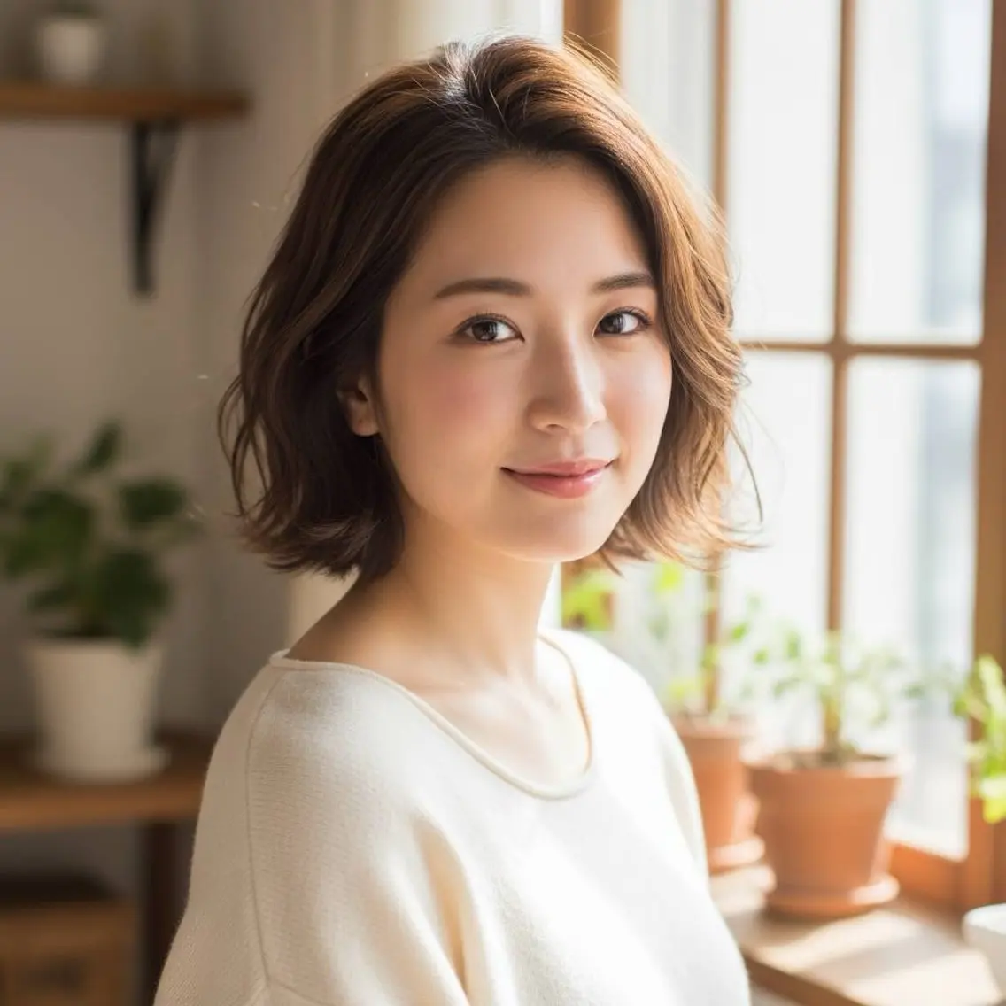カラー パーマ アッシュ アッシュブラウン ブラウンカラー ボブ カット ヘアカラー パーマ トリートメント 🌻リンクスハート 島岡 茉生🌻🌼のヘアスタイル