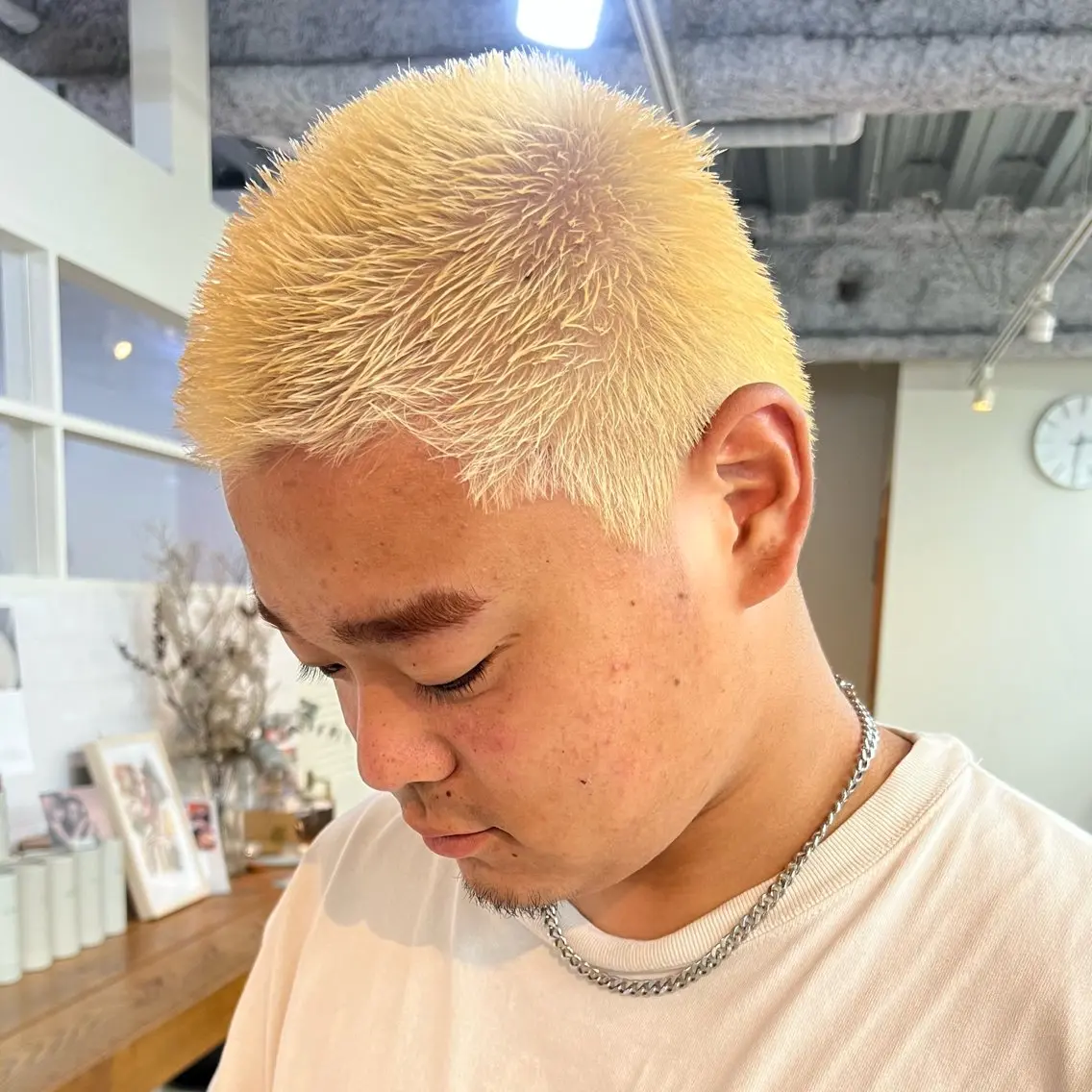ショート カット ヘアカラー 大人メンズヘア メンズパーマSHUNのヘアスタイル