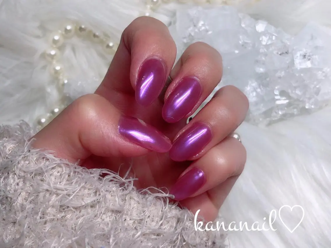 ネイル ミラーネイル ピンク kananail🎀 桜木町ネイルのネイルデザイン