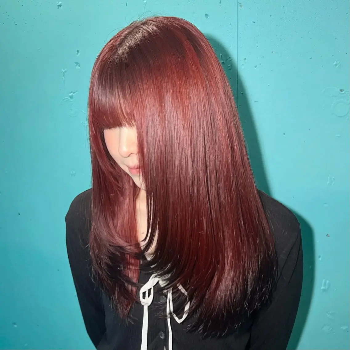 ロング カラー 黒髪 レッドカラー カット ヘアカラー トリートメント ヘッドスパ ヘアセット デザインカラー/ ボブ/Natsukiのヘアスタイル